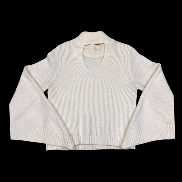 Moth White Turtleneck Flutter Sleeve Sweater - Picture 2 of 5